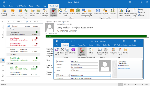 color code contacts in outlook 2016